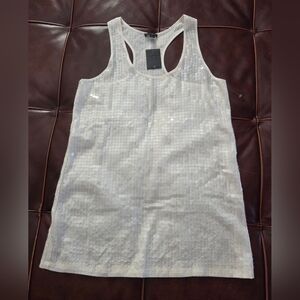 Ann Taylor Off White Sequin Tank Top Size 4 NWT